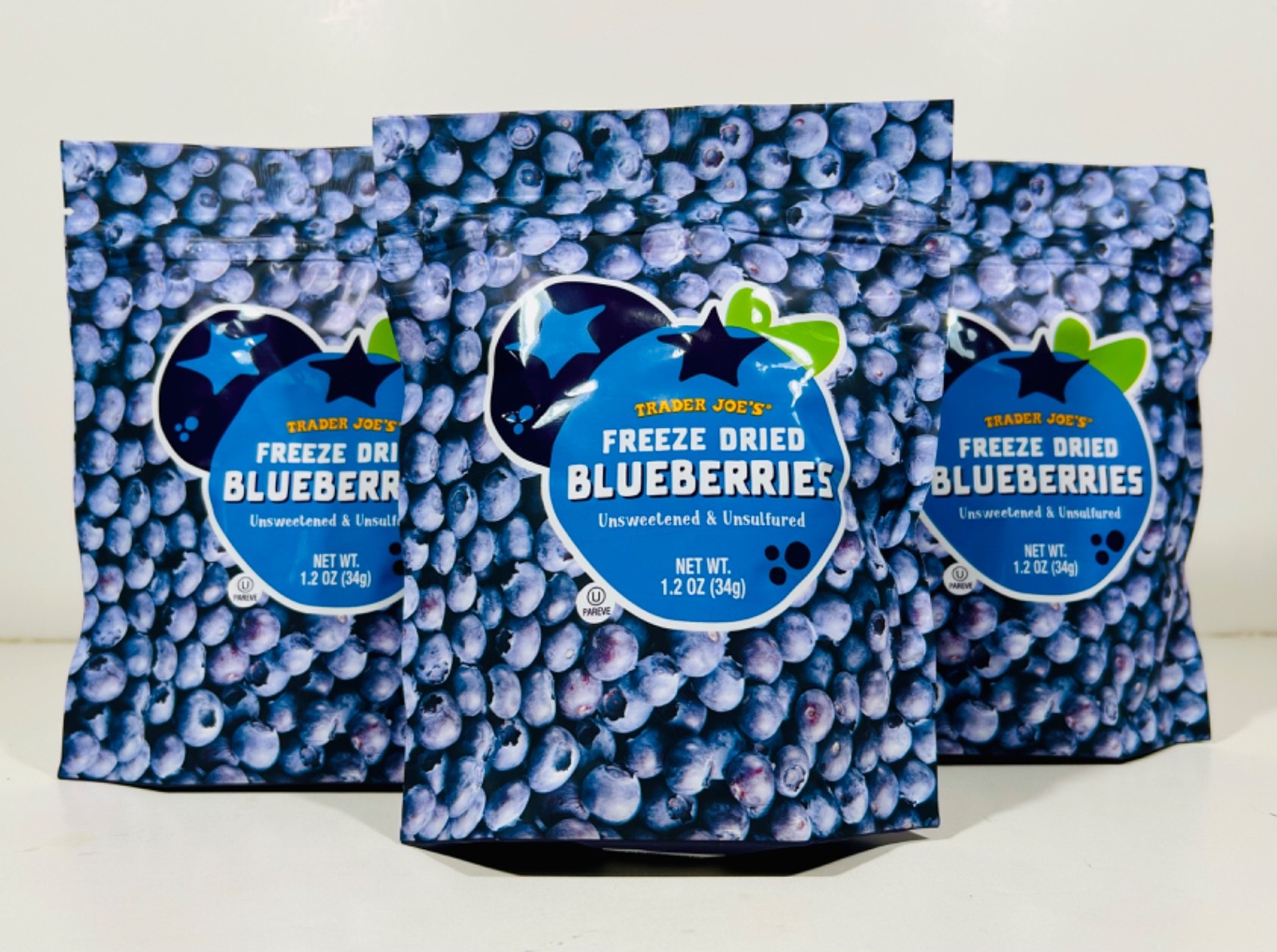 3X Trader Joe's Freeze Dried Blueberries, Unsweetened & Unsulfured, 1.2 oz. 2027 gallery