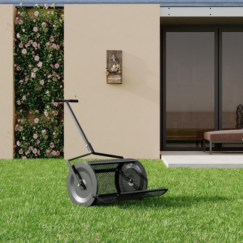 Compost Spreader Peat Moss Spreader 24" Wide Sphagnum Roller for Topsoil gallery