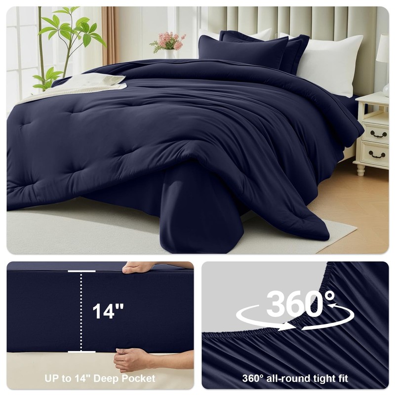 Easthome Twin Comforter Set 5 Pieces UltraSoft Bed in a Bag Twin Size, Cozy ... gallery