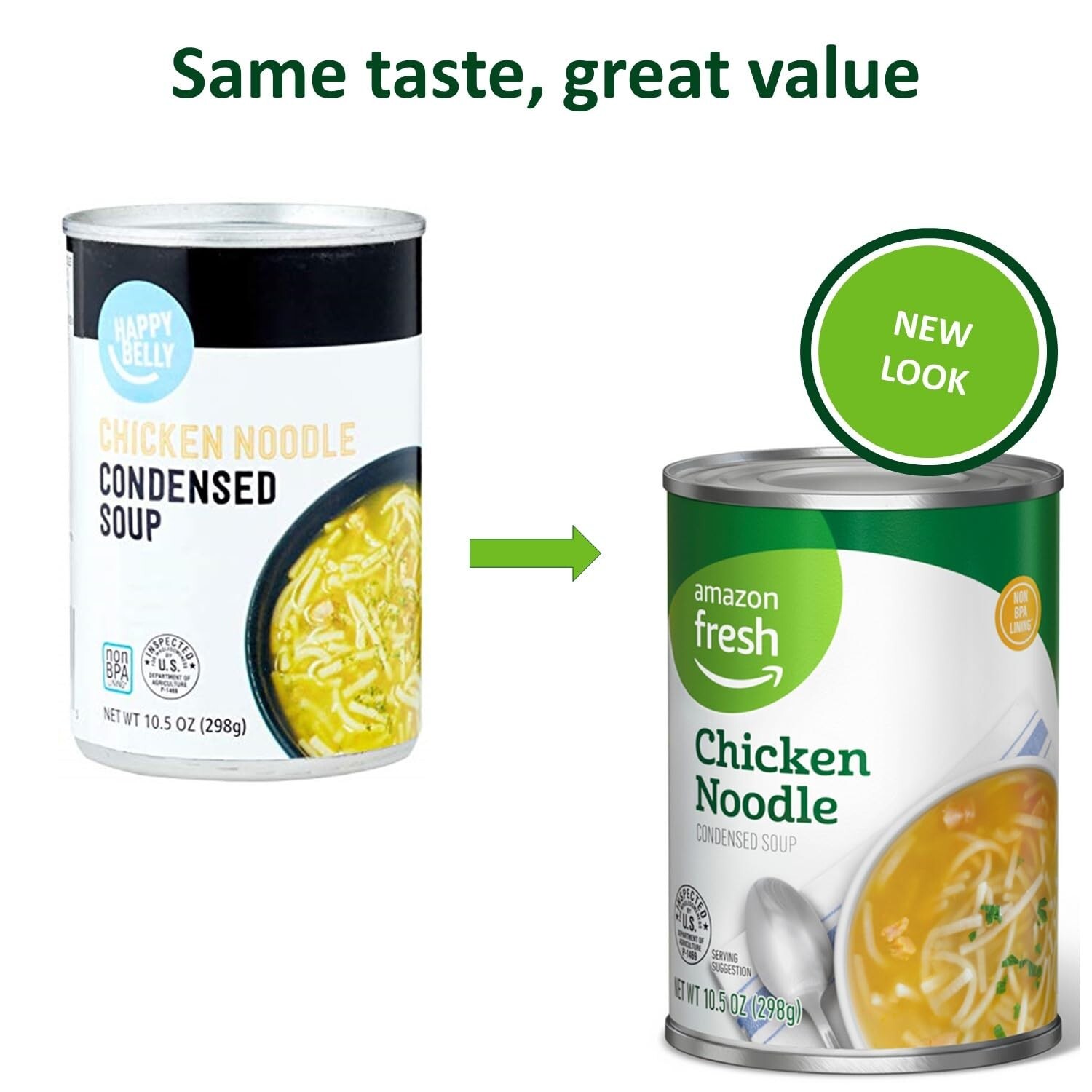 Amazon Fresh Chicken Noodle Soup, 10.5 Oz - Condensed - Happy Belly Brand gallery