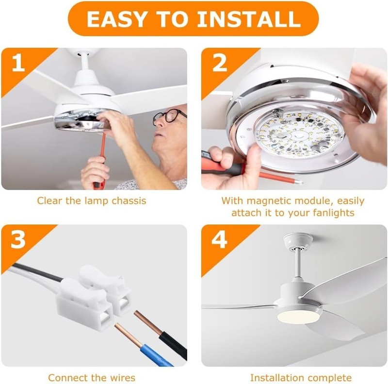 4Inch Ceiling Fan LED Light Replacement 6000K, 18W LED Retrofit Kit Dimmable Cei gallery
