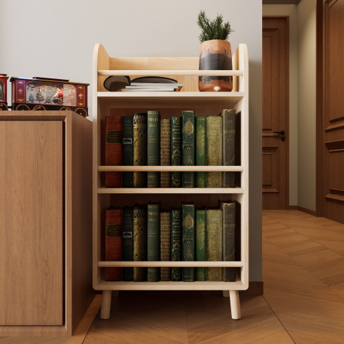 Pine Solid Wood Bookshelf 19.69"W×36.61"H Modern Farmhouse Shelf for Living Room gallery