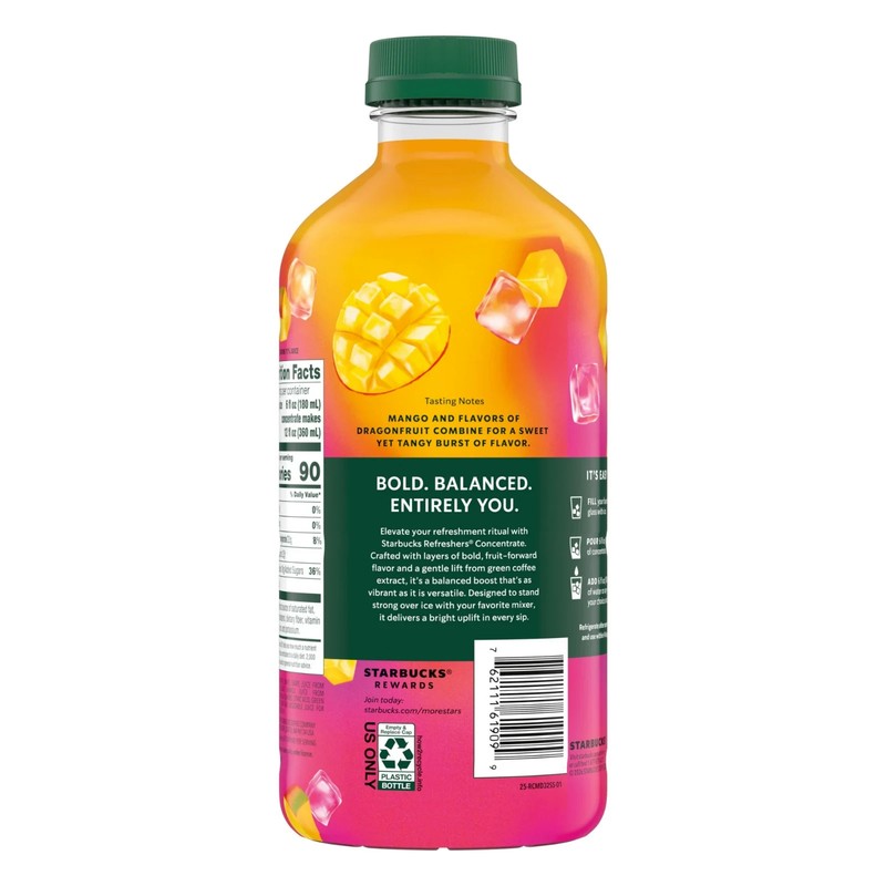 Starbucks Refreshers Concentrate Mango Dragonfruit,Refreshing Drink,32 fl oz. gallery