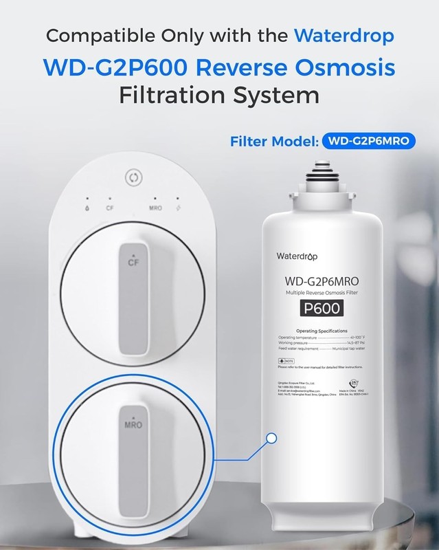 Waterdrop WD-G2P600-W Replacement Filter, Pack of 1 WD-G2CF and 1 WD-G2P6MRO gallery