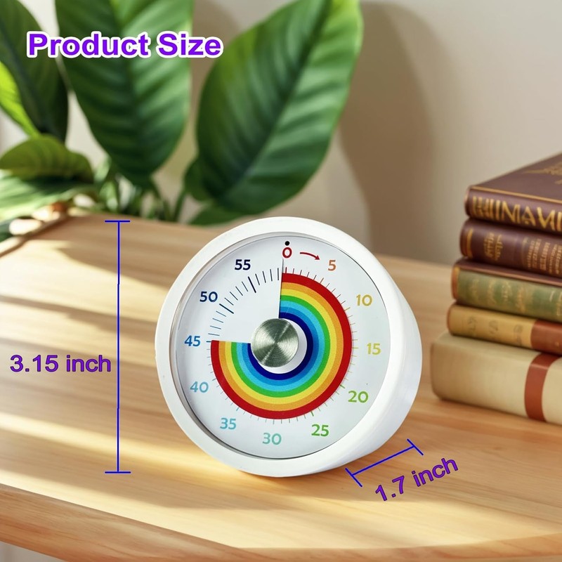 Rainbow Visual Timer with Silent Function - Perfect for Kitchen & Classroom Use gallery