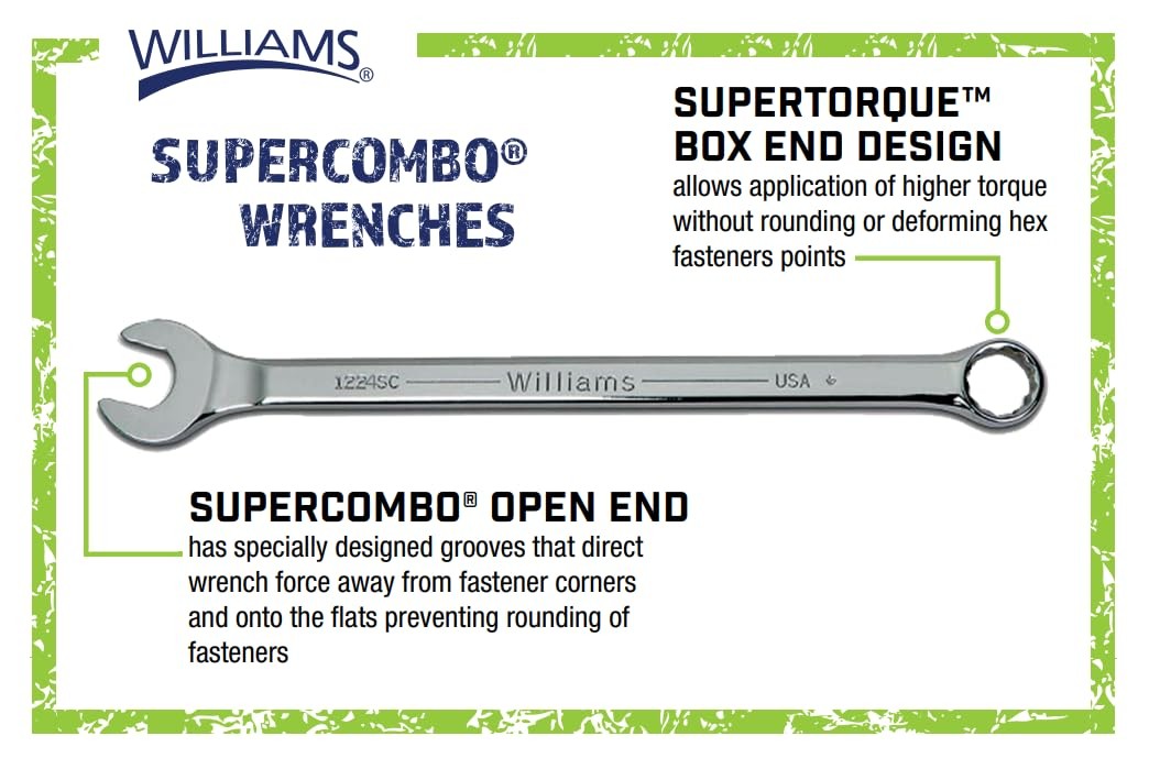 Williams WS-1170SCA 7-Piece SuperCombo Wrench Set with Cloth Storage Pouch gallery