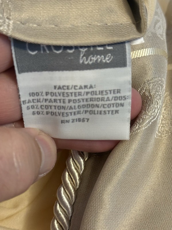 Croscill Home Comforter + 2 Shams QUEEN Jaquard soft yellow Beige white Corded gallery