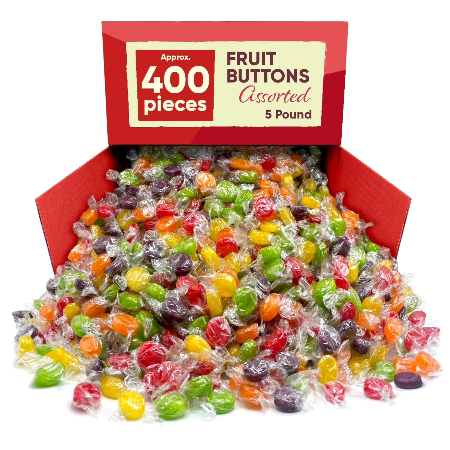Assorted Fruit Flavored Buttons Discs, Bulk Nostalgia Hard Candy (5 Pounds) Sale gallery