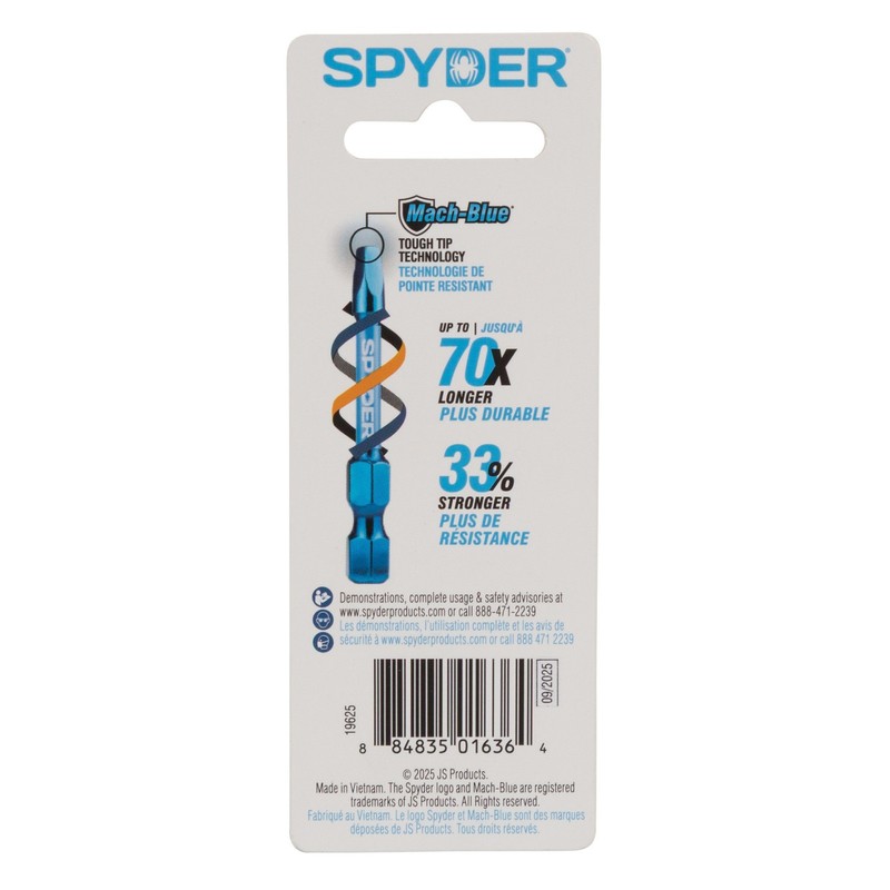 Spyder 2-Inch SQ3 x 2-Inch Driver Bit (3-Pack), 19625 gallery