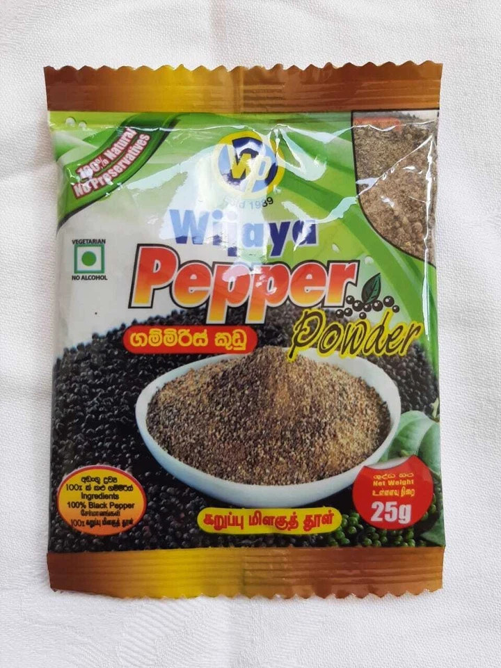 CEYLON BLACK PEPPER POWDER Natural Best Quality 100% Organic wijaya pepper 25g gallery