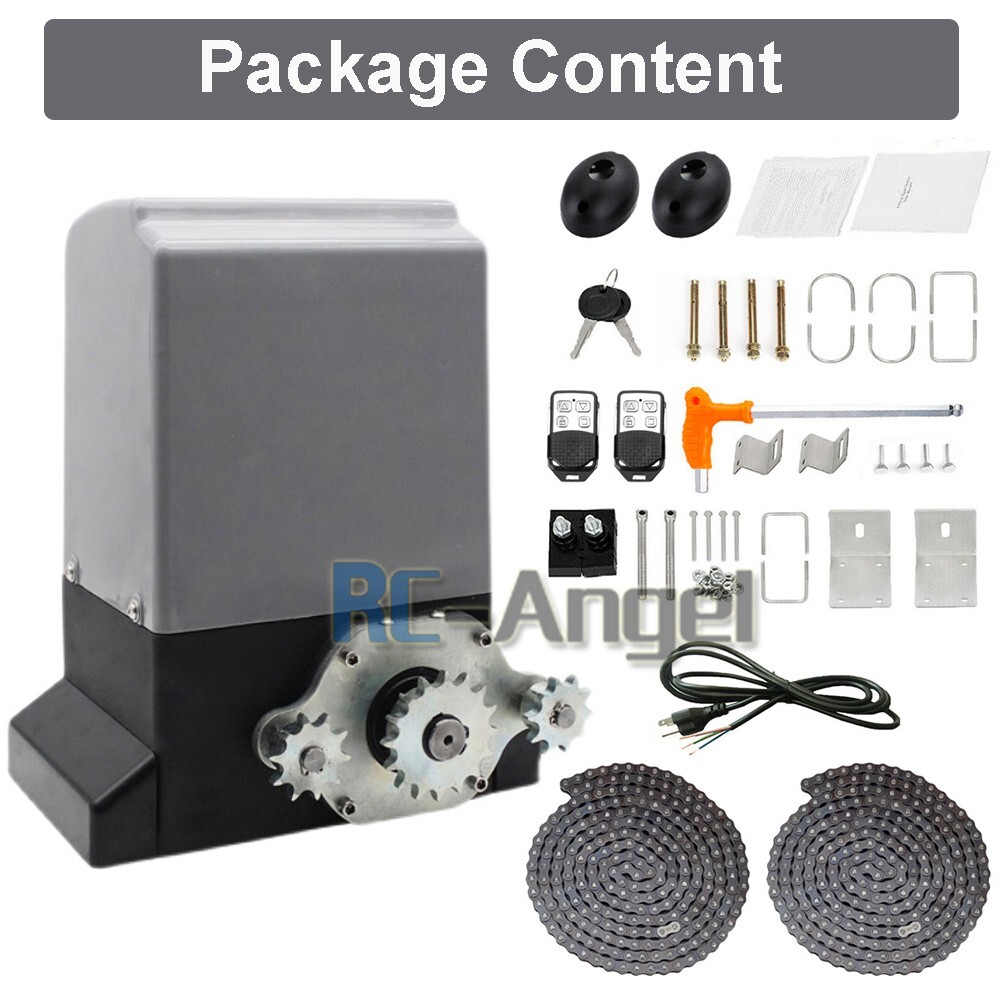 4400Lbs Sliding Electric Gate Opener Automatic Motor Remote Kit Heavy Duty Chain gallery