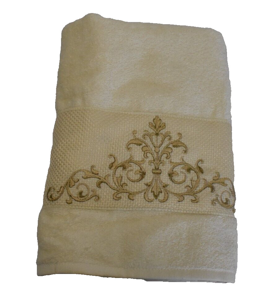 Linum Home Springtime Embellished Bath Towel 54" x 26" Cream Denzi Cotton gallery