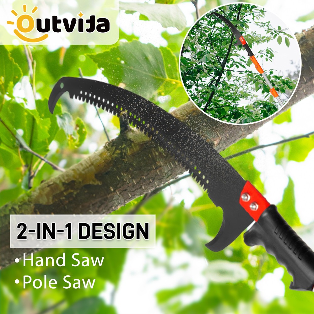 24 Feet Tree Pole Pruner, Durable Tree Trimmers Handle, Manual Branches Trimmer