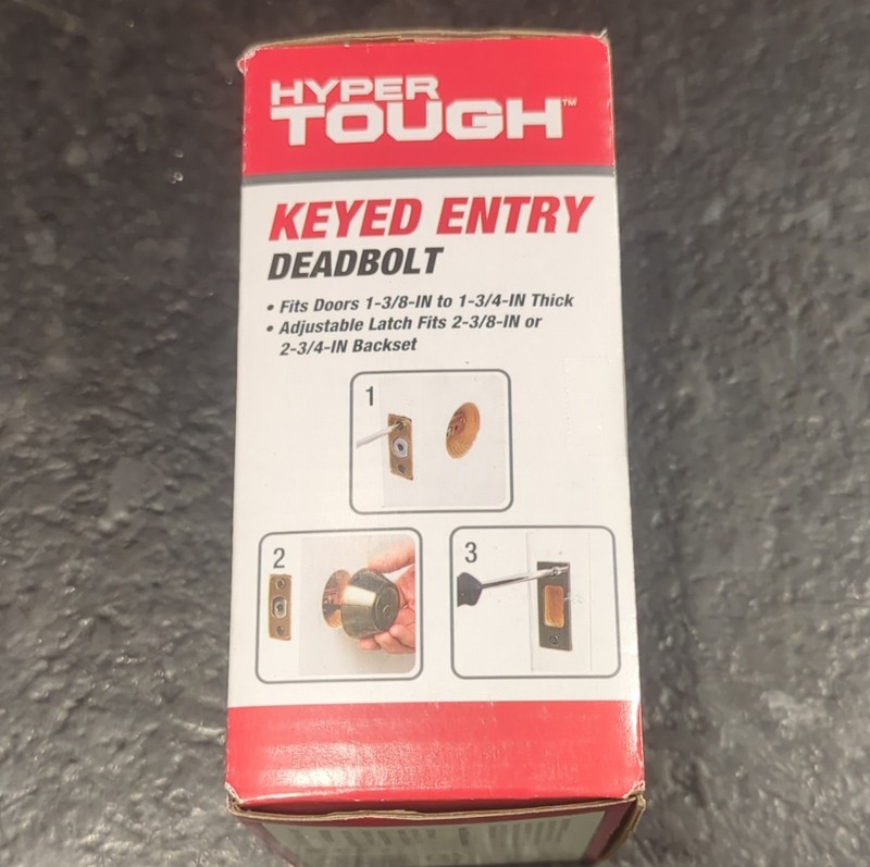 Hyper Tough Keyed Entry Deadbolt Antique Brass Finish ANSI Grade 3 w/ 2 Keys gallery