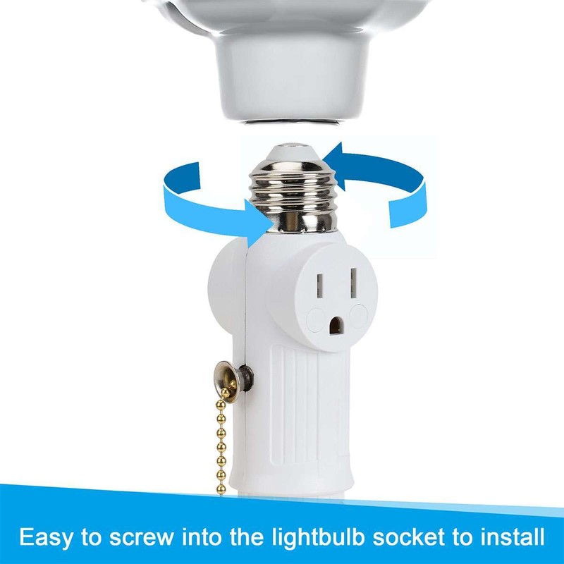 E26 Light Socket to Plug Adapter 2/3 Prong Light Bulb Outlet Socket Adapter gallery