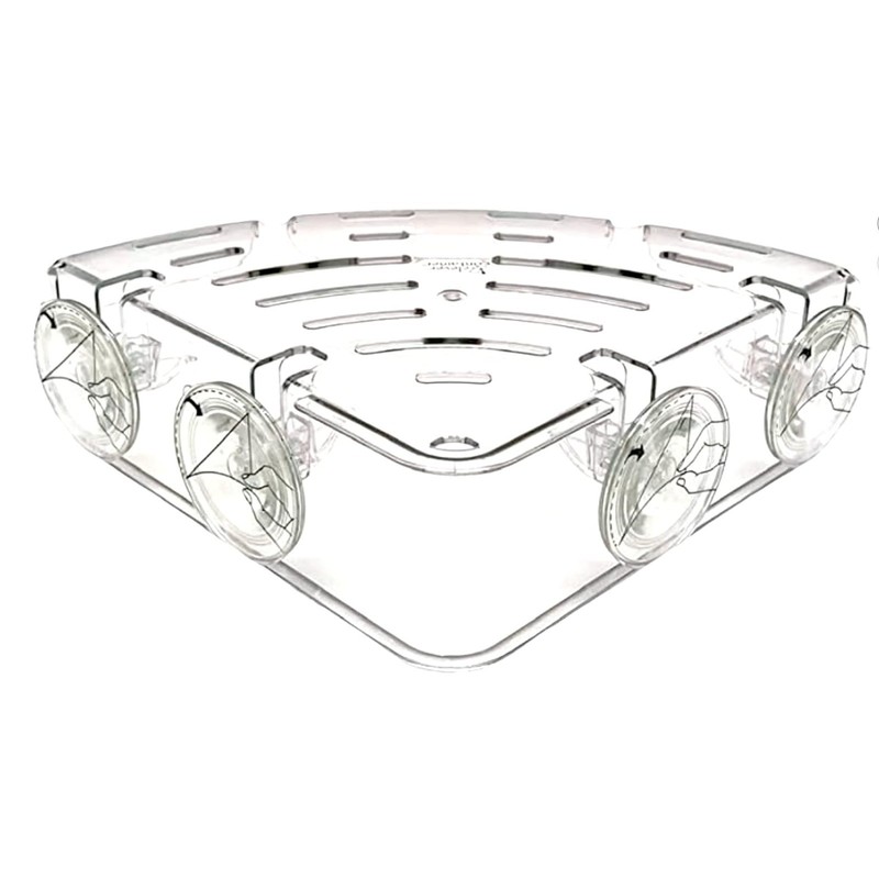 Clever Container Clear Corner Shelf Suction Cups PET Holds 11 Pounds 10Wx3Hx10D gallery