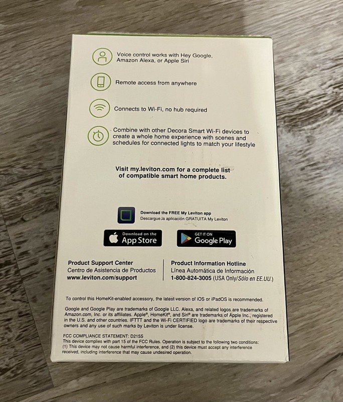 5-Pack Leviton Decora Smart WiFi Switch 2nd Gen No Hub Required D215S-1BW gallery