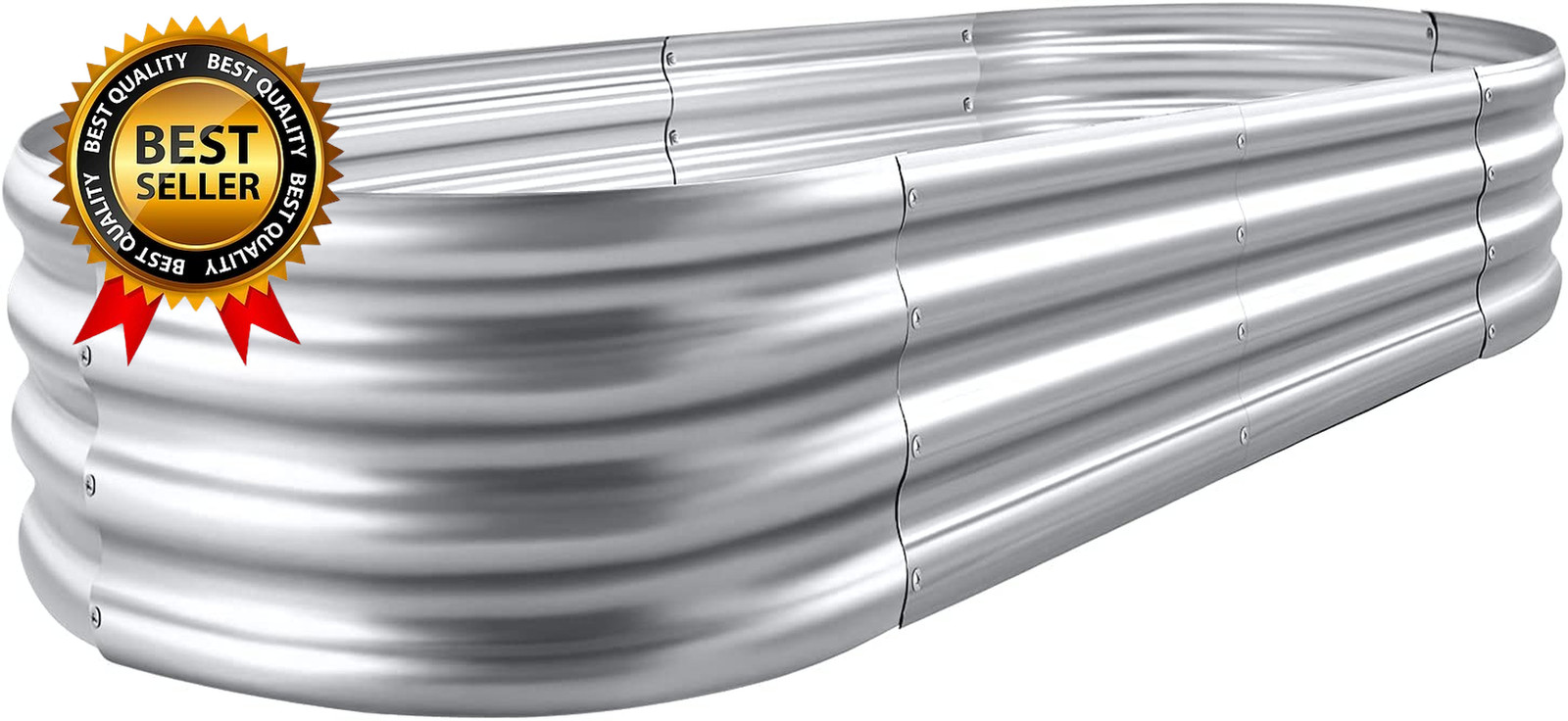 Galvanized Raised Garden Bed Kit, Galvanized Planter Garden Boxes Outdoor, Oval gallery