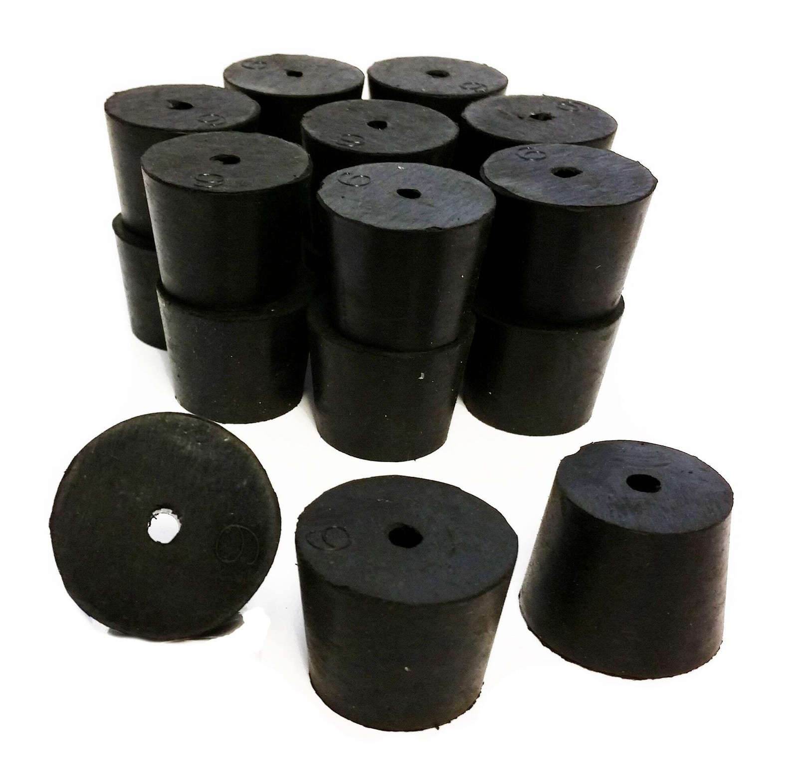 Rubber Stoppers, Size 6, 1-Hole. Case of 10-Pounds. gallery