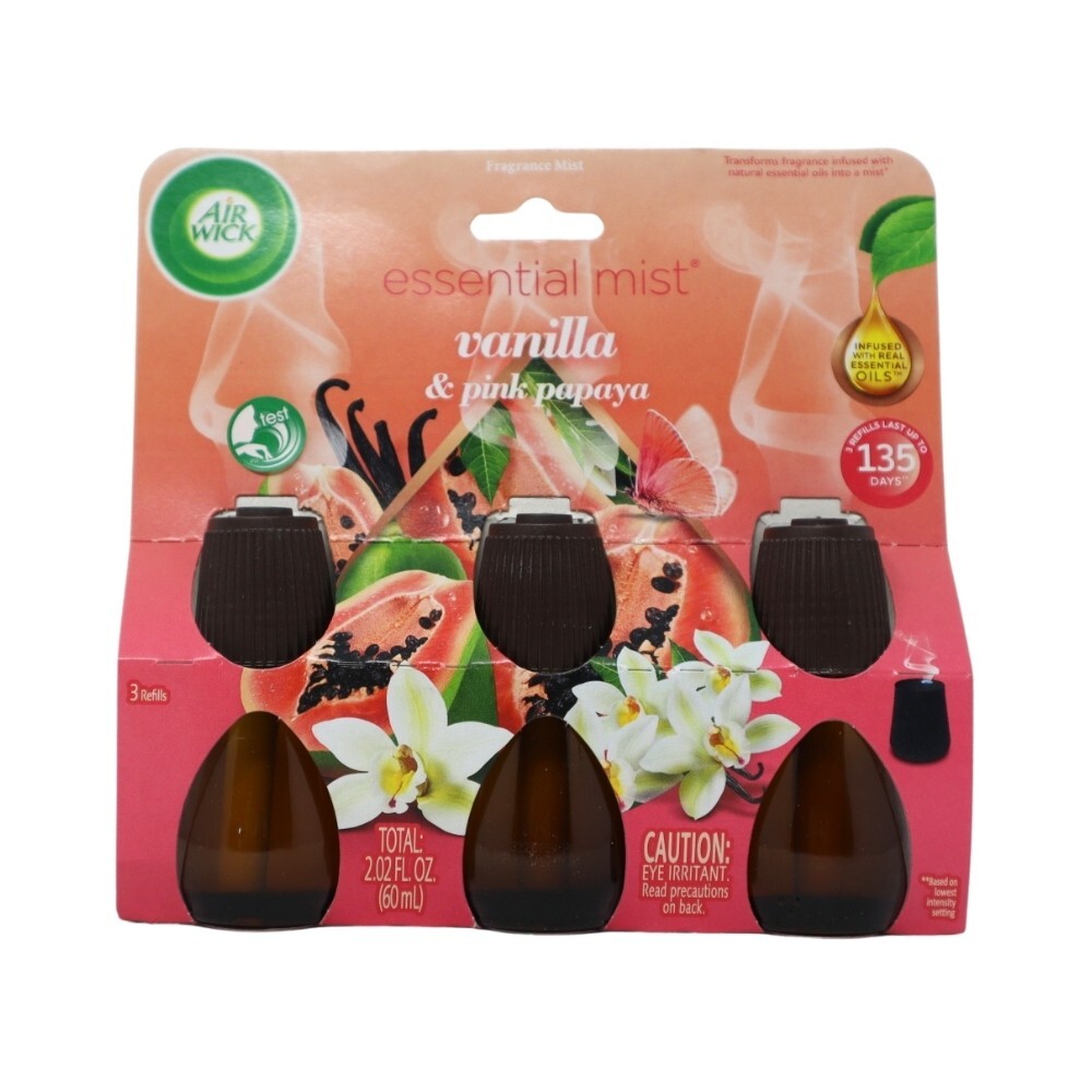 Air Wick Essential Mist Refill, Vanilla & Pink Papaya, 0.67 Oz, 3 Count gallery