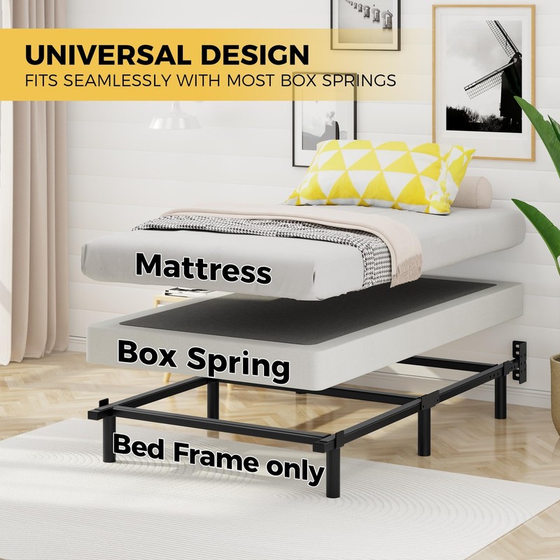 Twin Bed Frame, 7 Inch Basics Metal Bed Frame, Heavy Duty 9-Leg Base for Box ... gallery