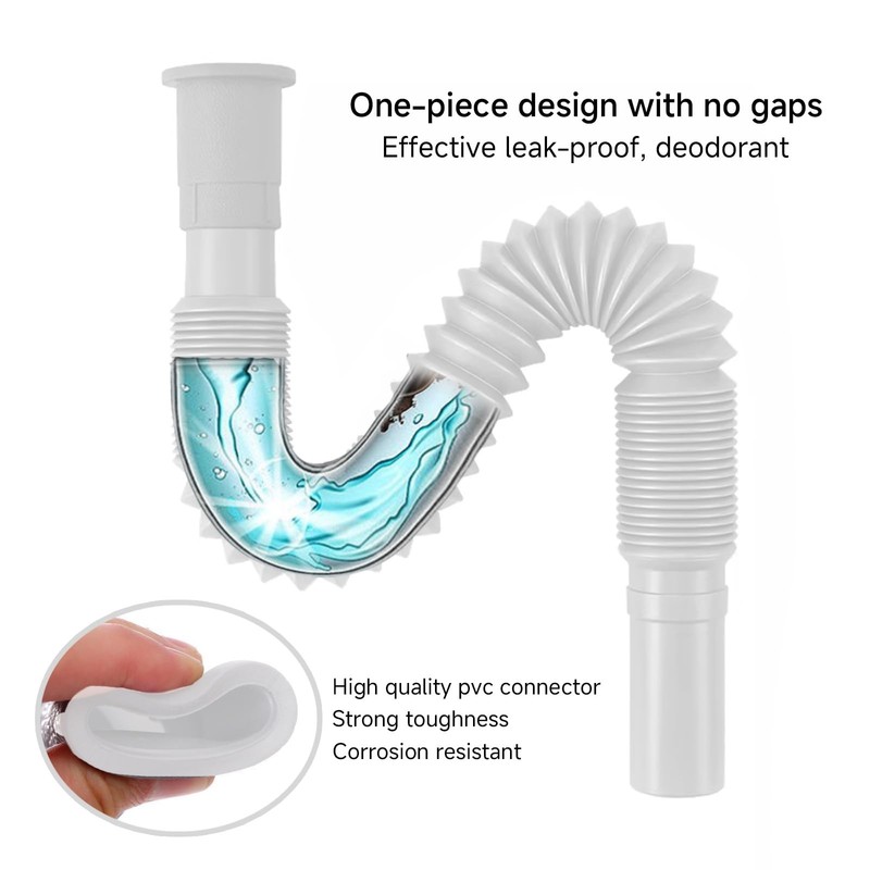 YIOVVOM 1-1/4 Inch Angle Simple Flexible and 14.1-34.6 inches, White gallery