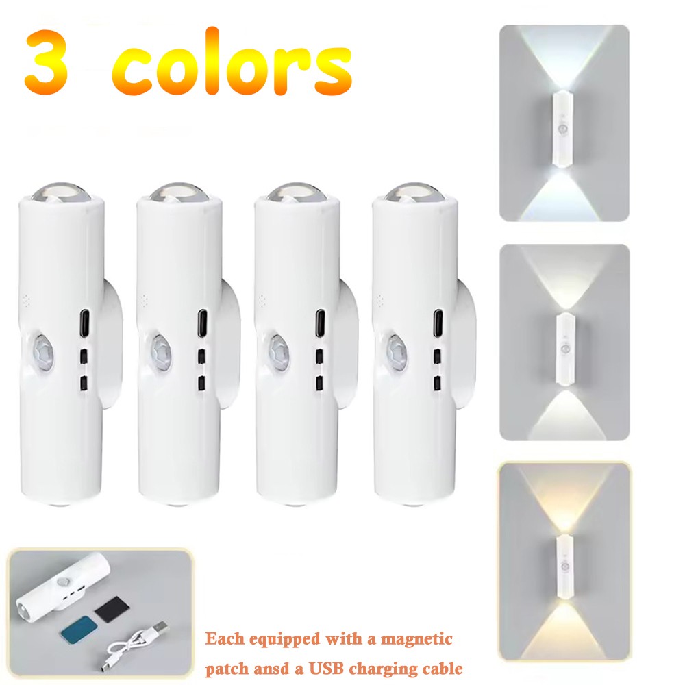 4-Pack Motion Sensor LED Night Light Rechargeable Magnetic Wall Lamp 3/7 Colors gallery