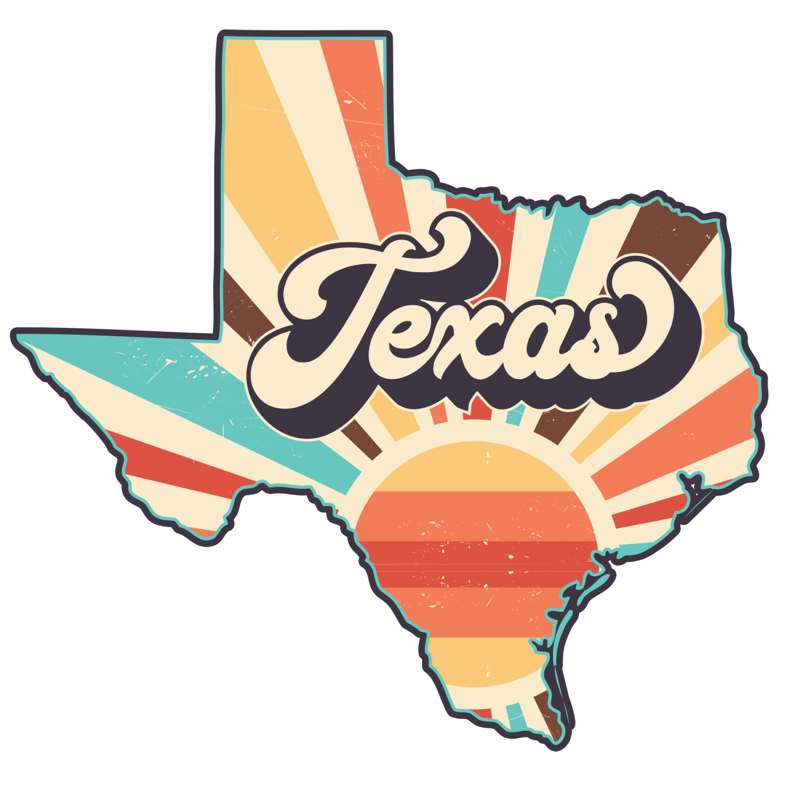 RETRO TEXAS Sublimation Print Ready to Press, Heat Transfer YOU PICK YOUR SIZE gallery
