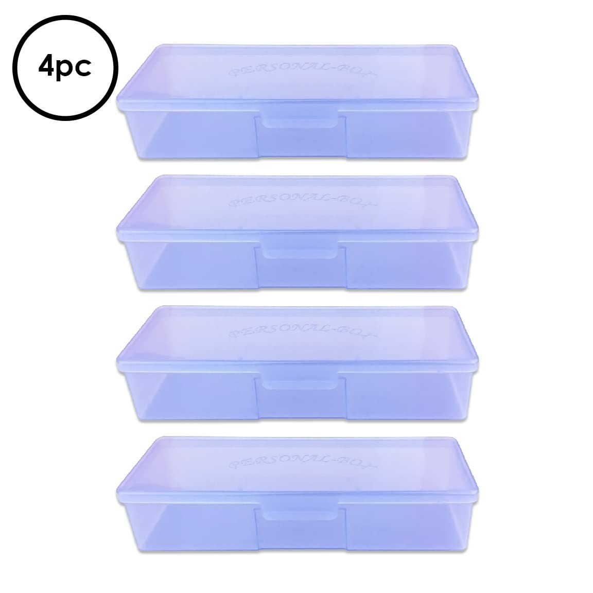 4pcs Large Plastic Manicurists Personal Box Storage Case Container Purple gallery