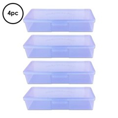 4pcs Large Plastic Manicurists Personal Box Storage Case Container Purple
