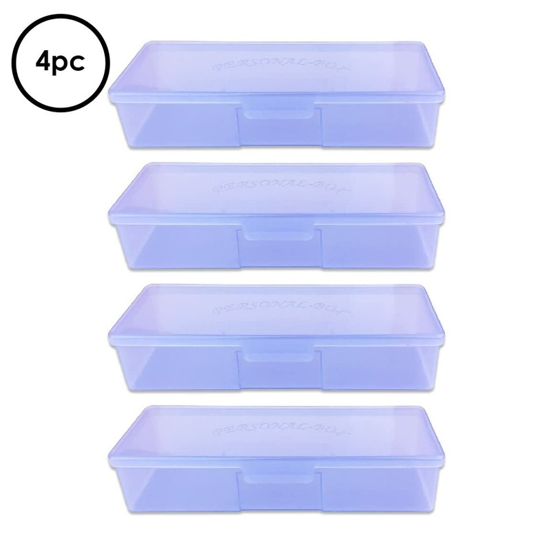 4pcs Large Plastic Manicurists Personal Box Storage Case Container Purple gallery
