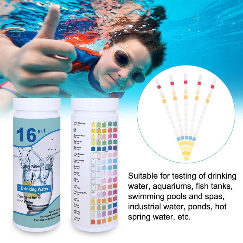 100pcs 16 in 1 Drinking Water Test Kit Strips, Home Water Quality Test for Tap gallery
