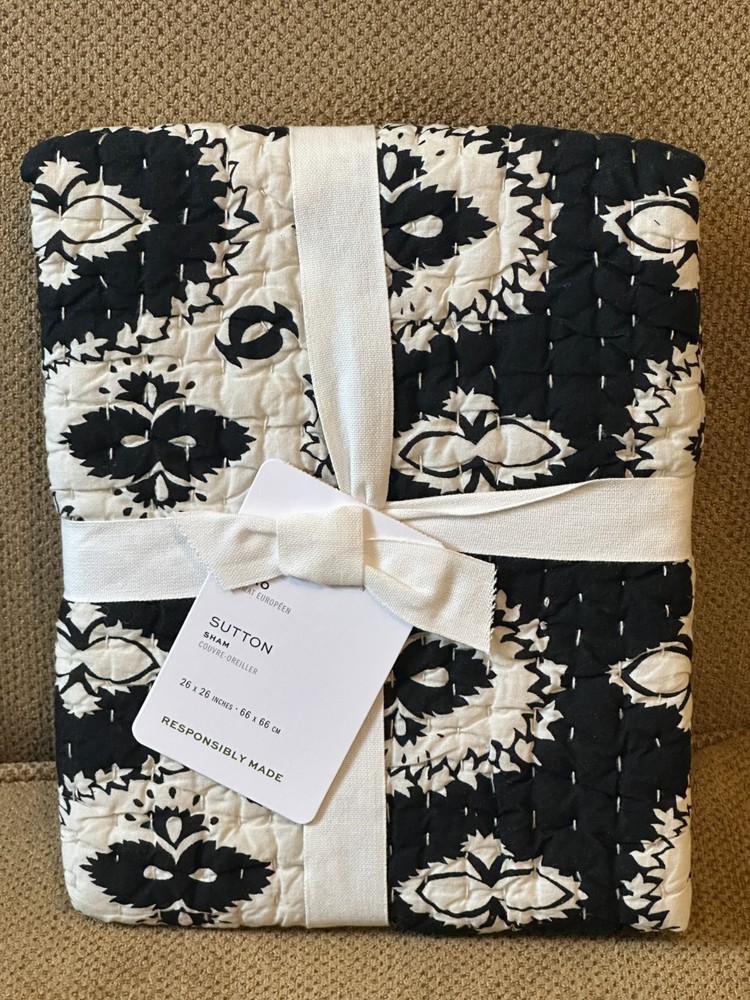 Pottery Barn Sutton Reversible Quilted Single EURO Sham New with tags