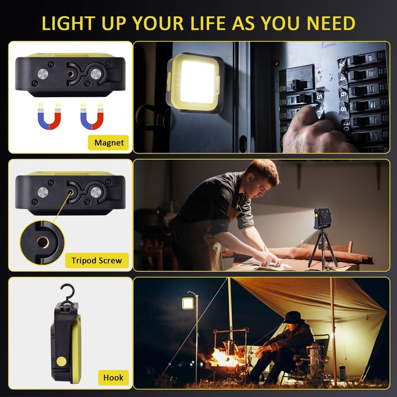 30W Rechargeable LED Work Light- 1500LM Portable Magnetic Lights, 7 Light Mod... gallery