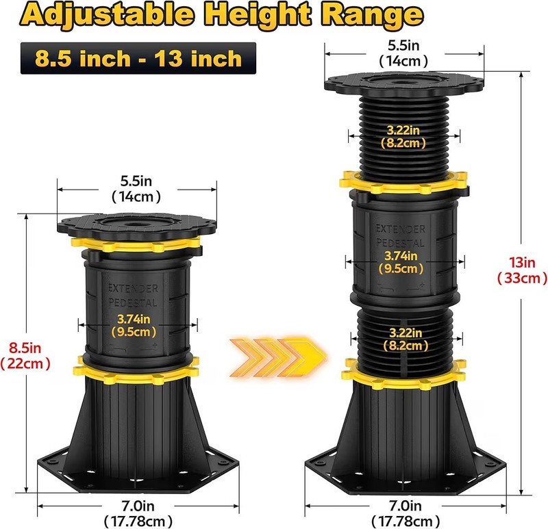 4 Pcs Adjustable Height Bed Support Legs 8.5"-13", Bed Frame Center Support Legs gallery