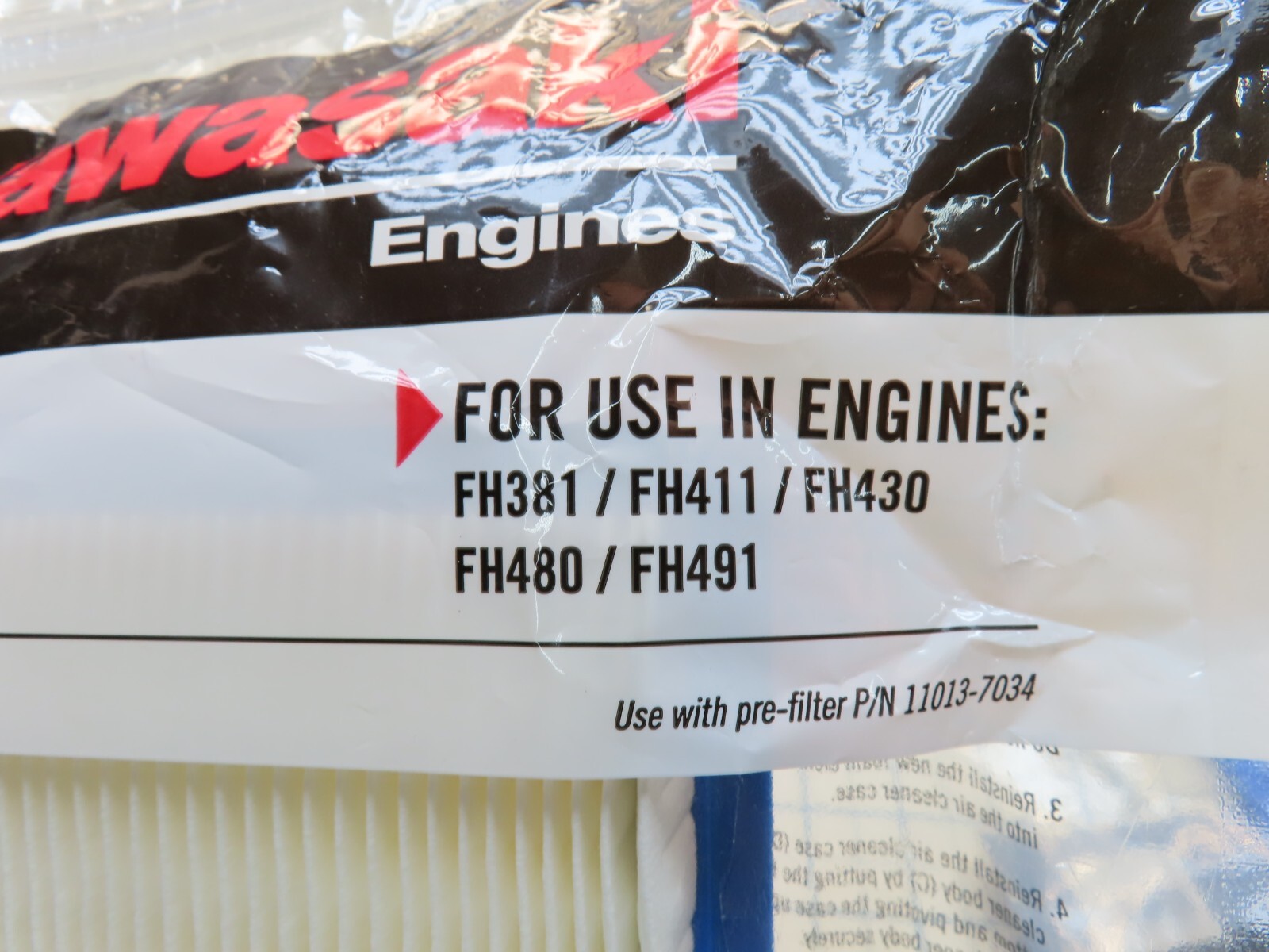 Kawasaki 11013-7017 Air Filter Element FH381 411 430 480 Factory Sealed 2 Pack gallery