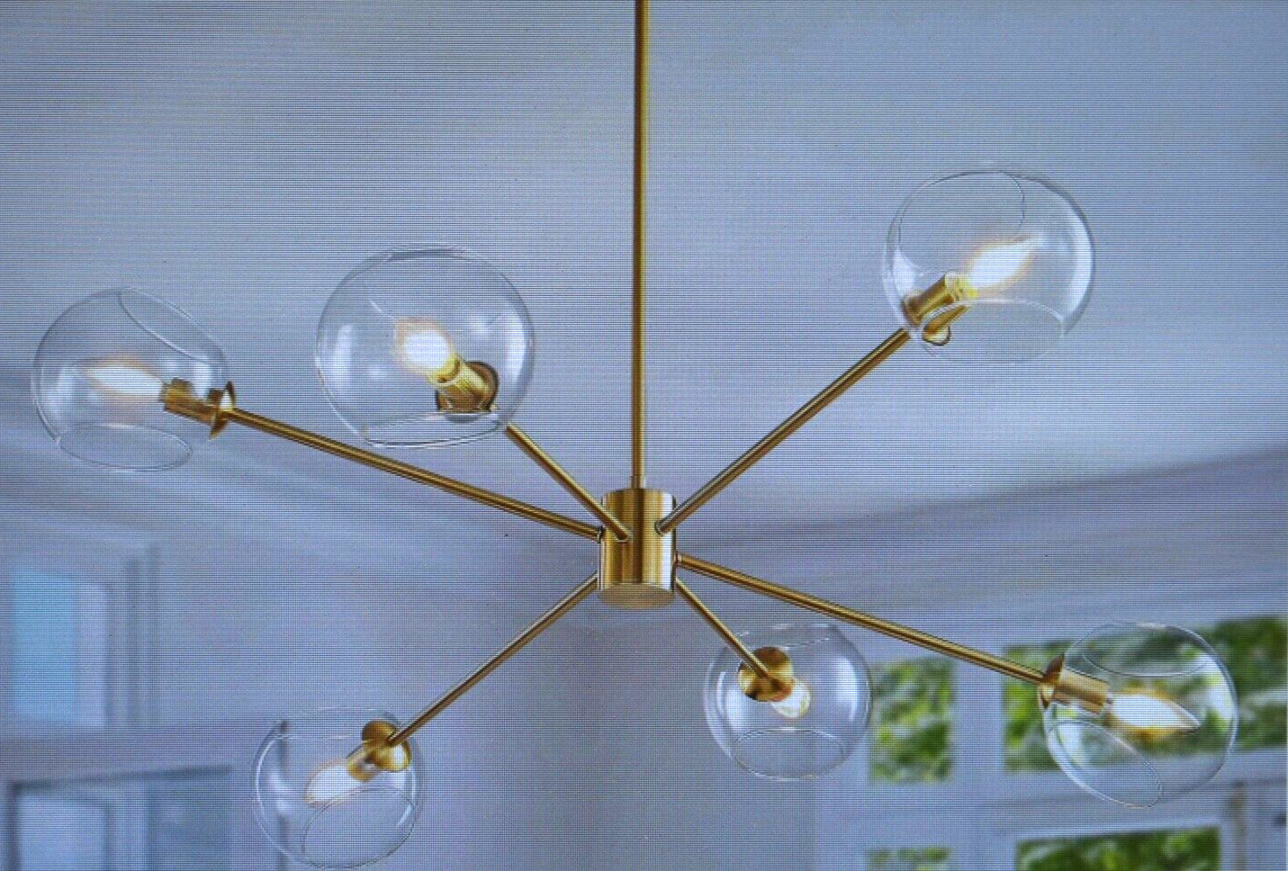 Chandelier Light Fixture Modern American Style 6 Light Branch Gold Finish gallery