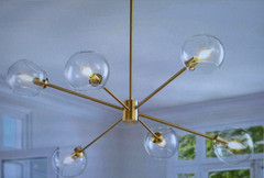 Chandelier Light Fixture Modern American Style 6 Light Branch Gold Finish