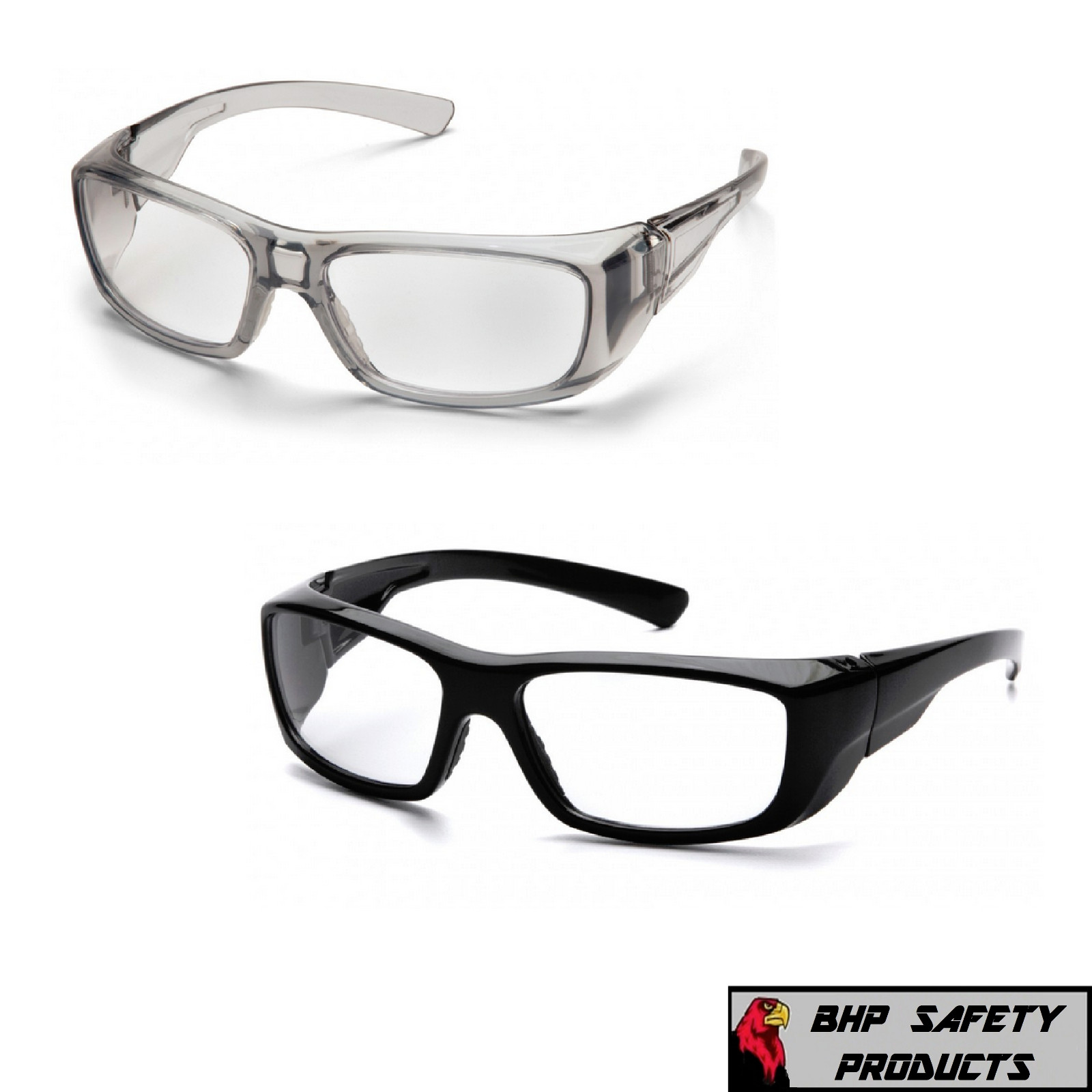 PYRAMEX EMERGE FULL MAGNIFYING READER SAFETY GLASSES GRAY OR BLACK FRAMES Z87+ gallery