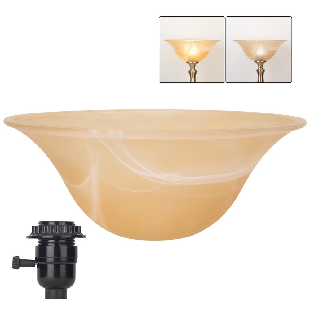 Glass Lamp Shade Replacement for Torchiere Floor Lamps，Lamp Shade for Floor L...