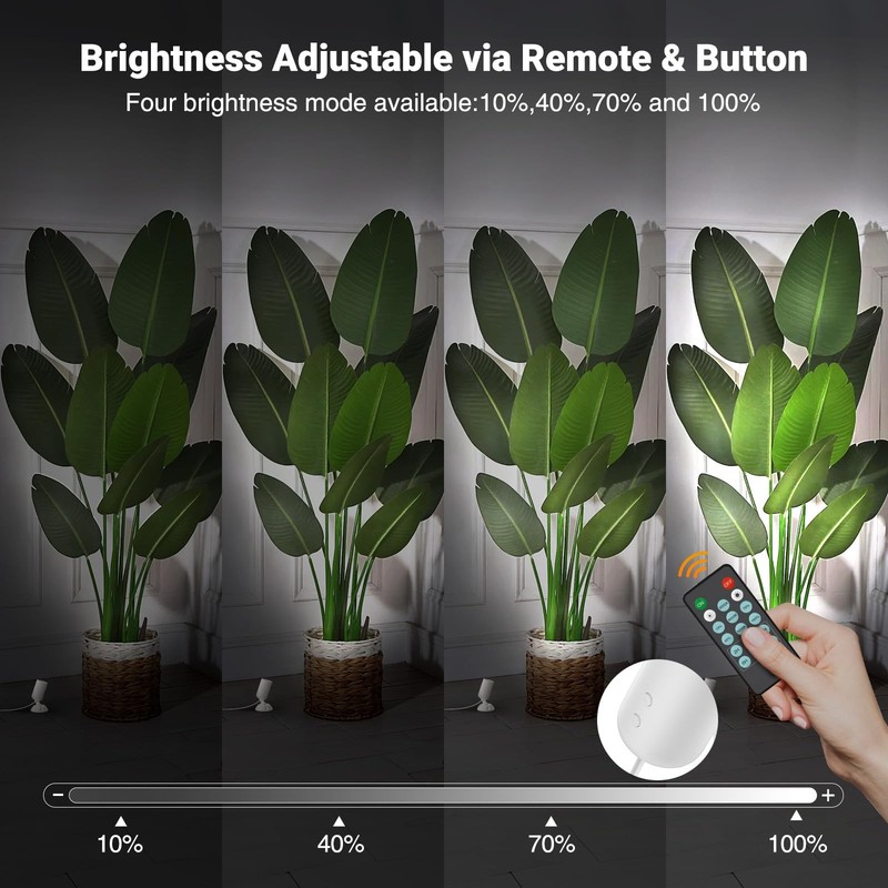 2 Pack Dimmable Spotlights Indoor, LED Uplighting with Timer and Remote, 5W L... gallery