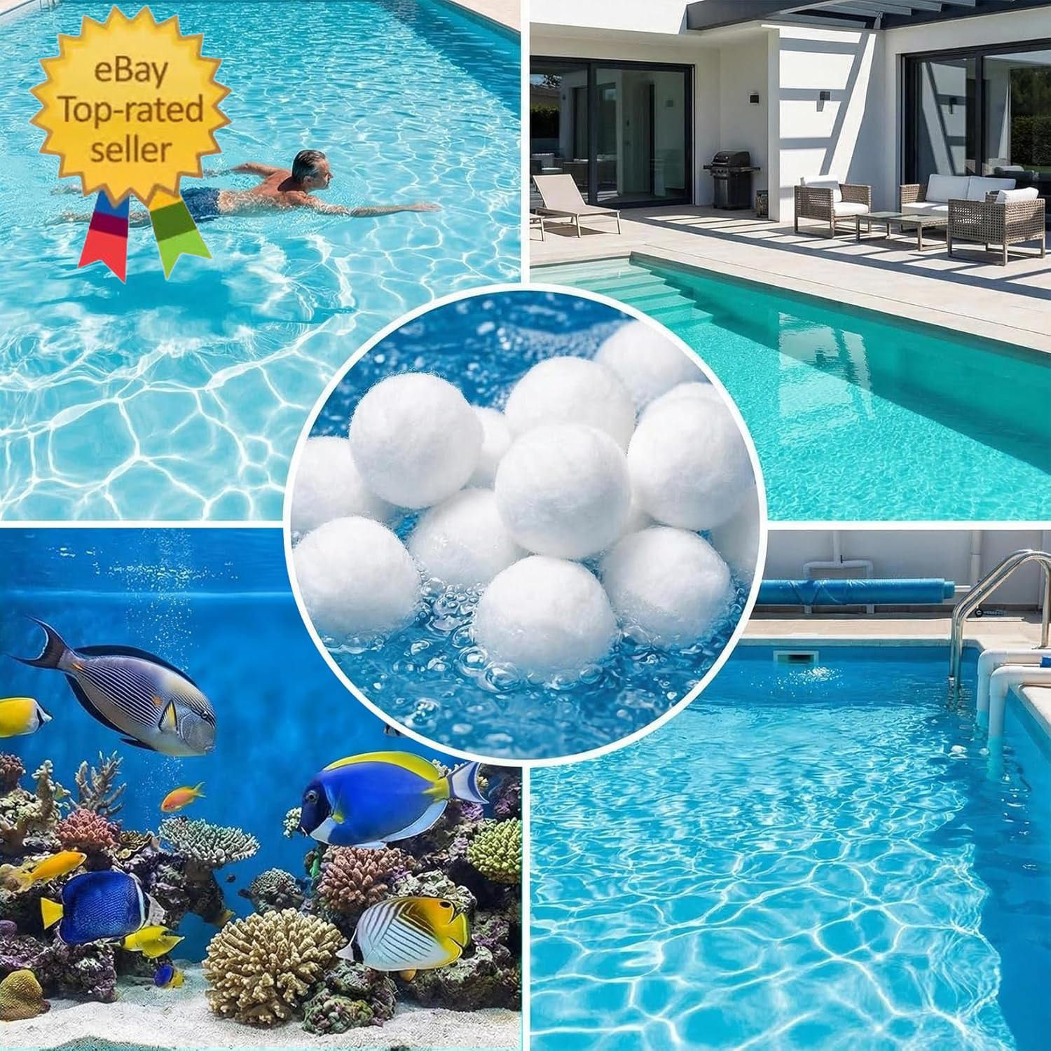 50PCS Pool Filter Balls for Sand-Filter - Dry Filter Sand Balls,Reusable Swimmin gallery