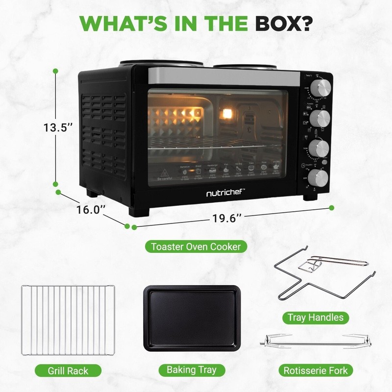 NutriChef Multi-Function Convection Oven - Counter Top Rotisserie Toaster Oven gallery