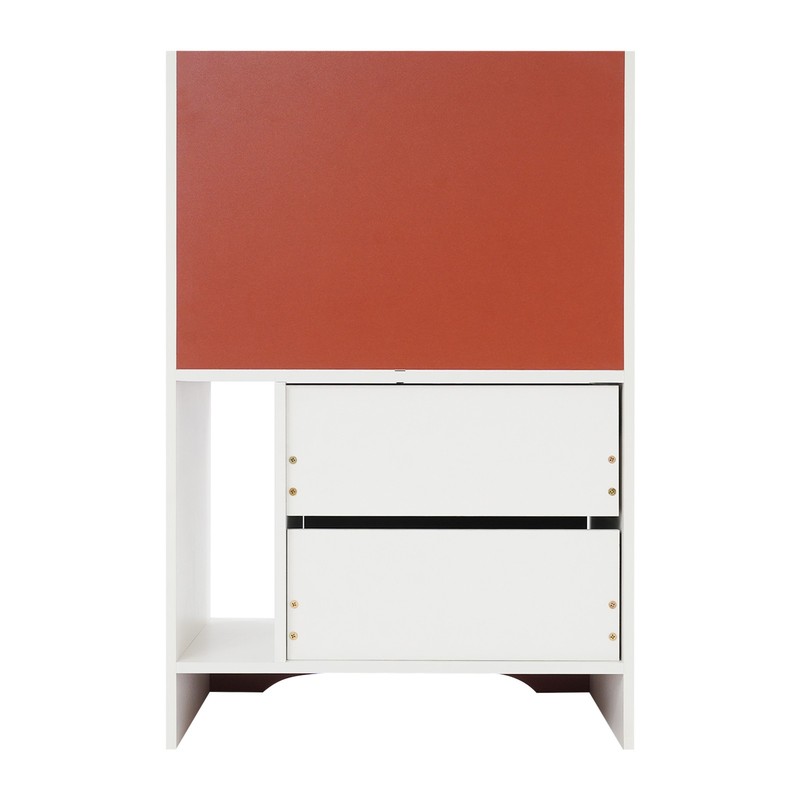 2 Drawers Side Table, White Storage Cabinet, Nightstand, Bedside Table W/ 4*Keys gallery