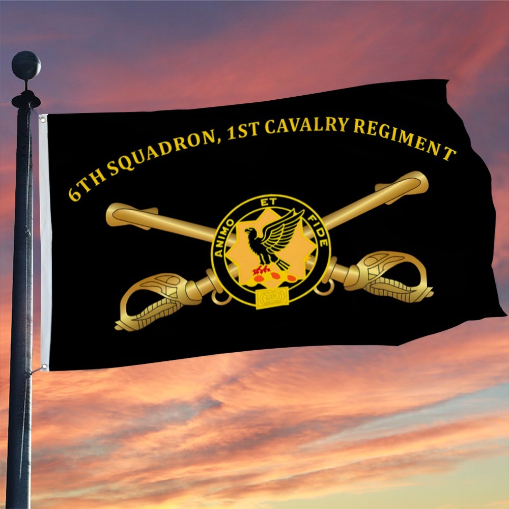 6th Squadron, 1st Cavalry Regiment US Army Flag 3x5Feet with Brass Grommets gallery