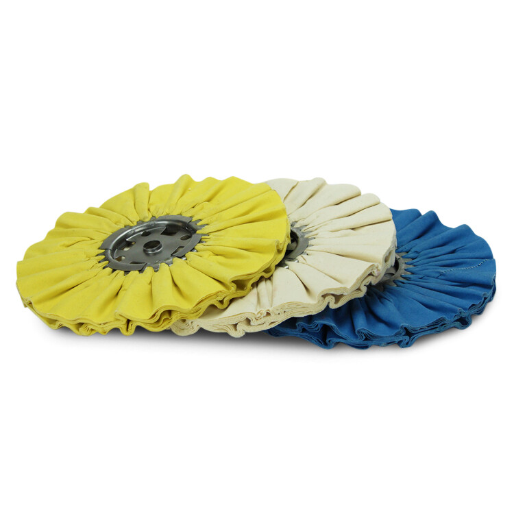 10" x 5/8" Airway Buffing Wheel Variety 3 Pack: Blue, Yellow, Untreated -1 Each gallery