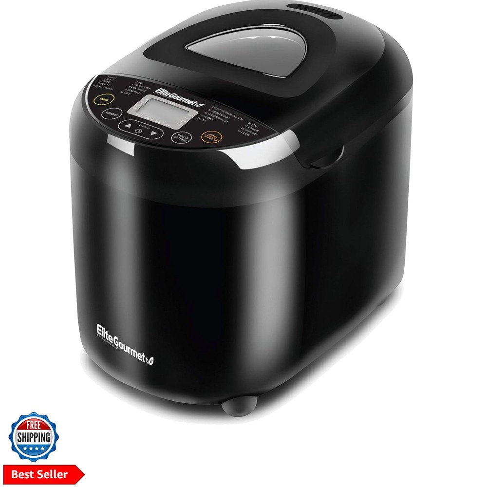 Programmable Bread Maker, 2 lb Loaf, 3 Sizes, 19 Presets incl. Gluten-Free, D...