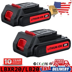 2Pack 20V 3.8AH Lithium-Ion Battery for Black & Decker 20 Volt LB20 LBX20 LBXR20
