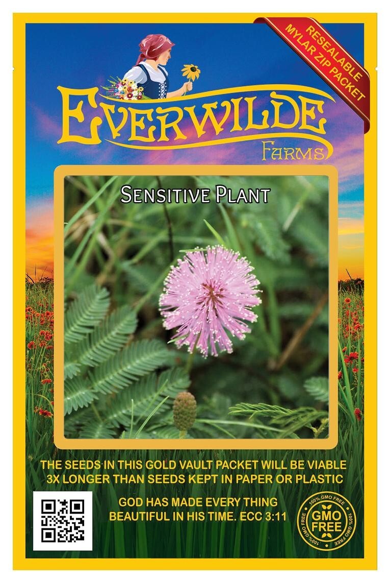 50 Sensitive Plant Wildflower Seeds - Everwilde Farms Mylar Seed Packet gallery