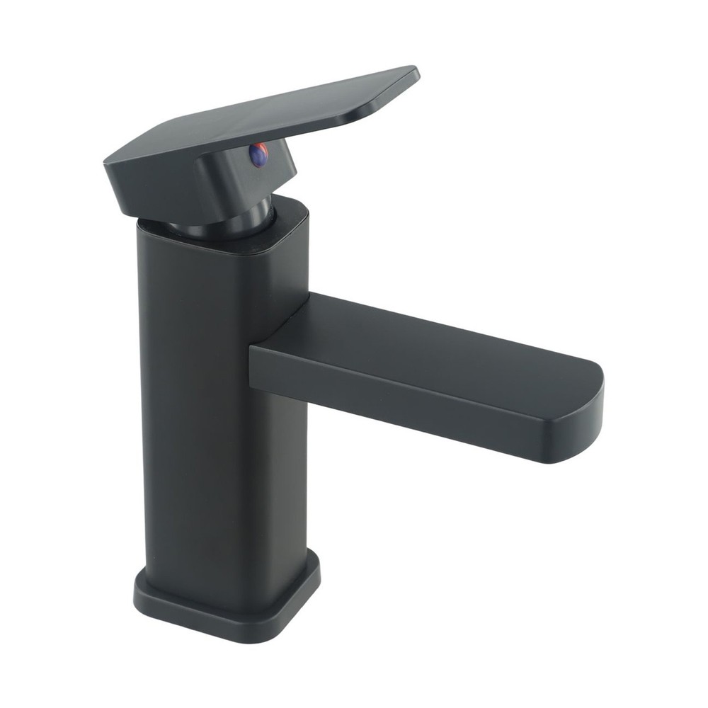 Black Bathroom Hot And Cold Quadrilateral Sink Sink Faucet Short Section